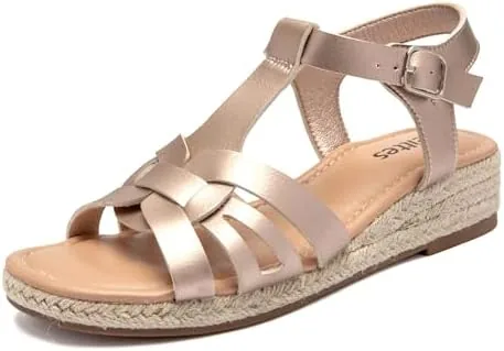 veittes womens platform wedge espadrille sandalsadjustable buckle closure with ankle t strap open toe casual dressy summer wedge sandalsgoldensize 102507007